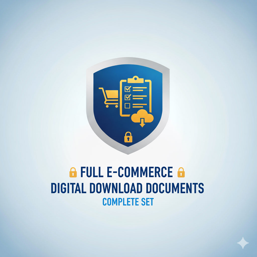 Full E-Commerce Digital Download Documents Complete Set